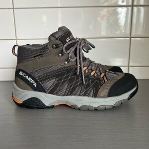 Scarpa Black and Gray Mid Gore Tex Outdoor Boots with Orange Highlights